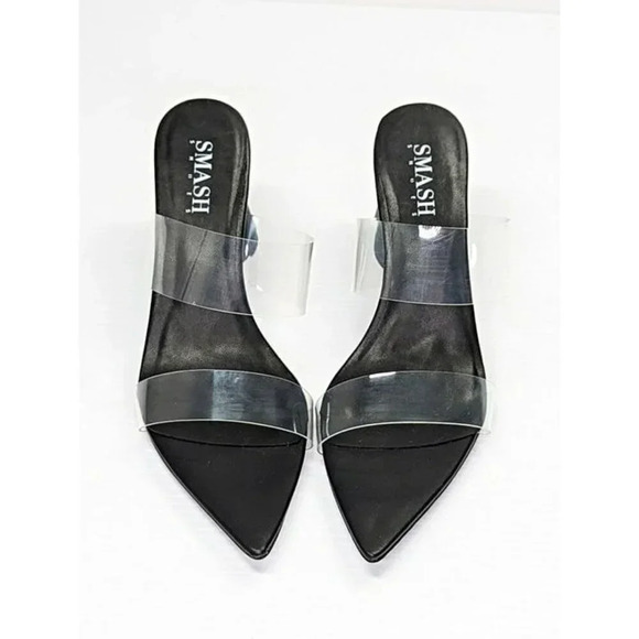 Smash Waze Women's Pointed Toe Slip On Block Heels Black Size 10 (MSRP $140) - Picture 4 of 11